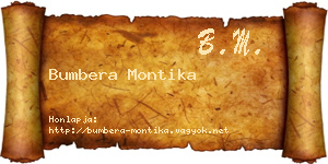Bumbera Montika névjegykártya